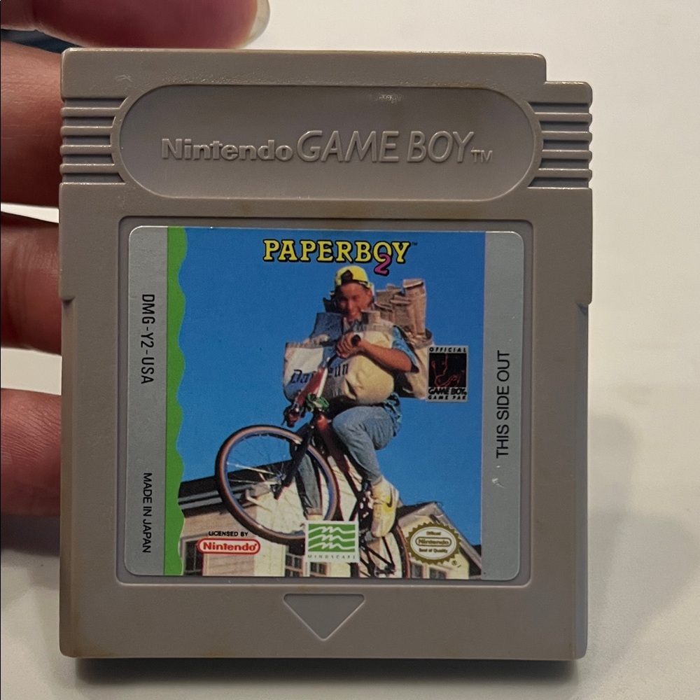 Nintendo Game Boy Paperboy Cartridge - Gray and Blue